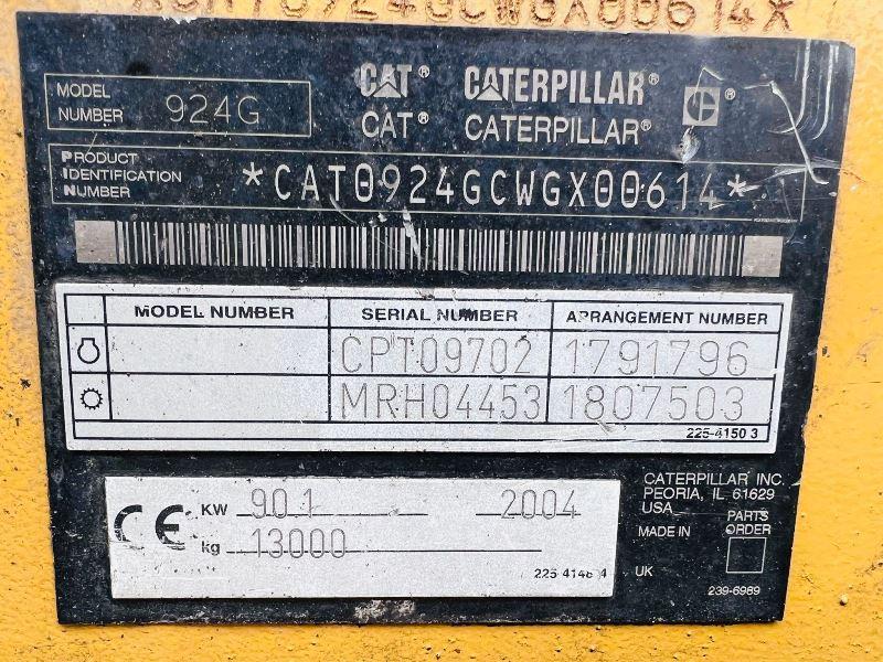 CATERPILLAR 924G 4WD LOADING SHOVEL C/W QUICK HITCH *VIDEO*
