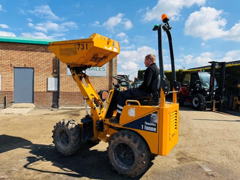 THWAITES 1 TONNE HIGH TIP DUMPER*YEAR 2019*ONLY 1504 HOURS*VIDEO*
