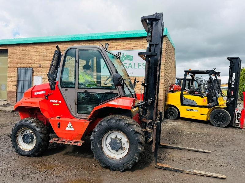 MANITOU M26-4 ROUGH TERRAIN FORKLIFT*YEAR 2018*C/W PALLET TINES*VIDEO*
