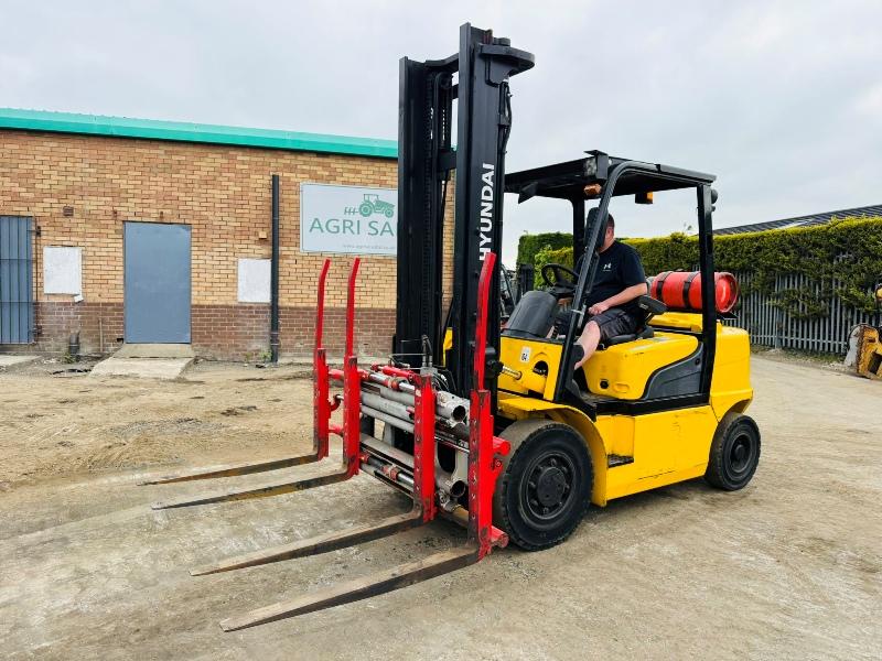 HYUNDAI 35L-7A FORKLIFT*C/W FORK POSITIONER*YEAR 2016*VIDEO*