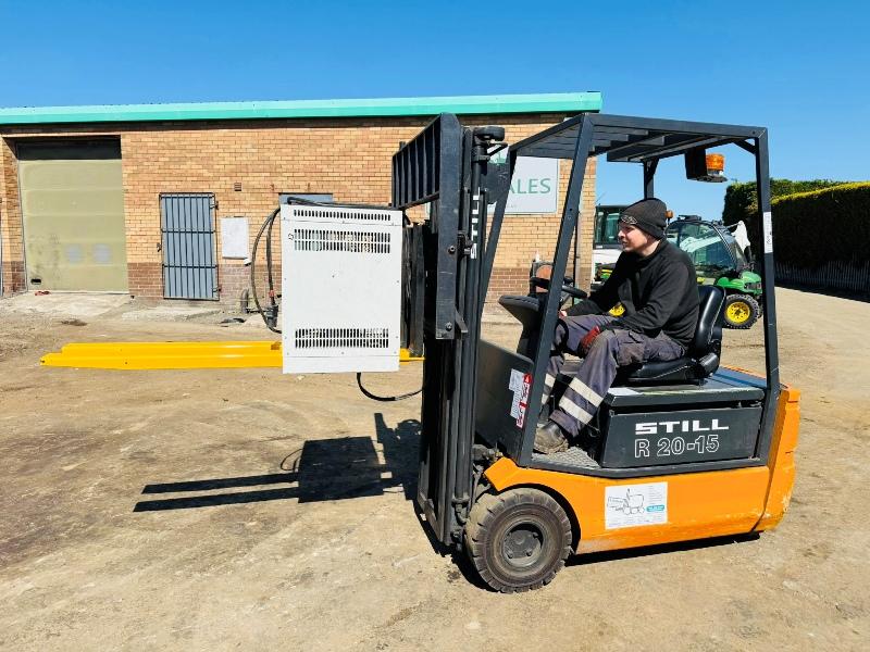STILL R20-15 ELECTRIC FORKLIFT*C/W TINE EXTENSIONS*VIDEO*
