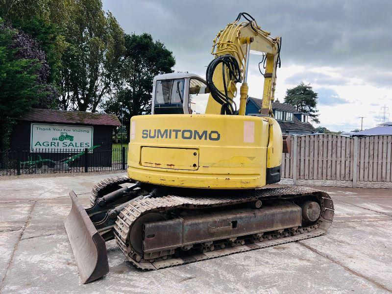 SUMITOMO SH130 TRACKED EXCAVATOR C/W BLADE & QUICK HITCH *VIDEO*