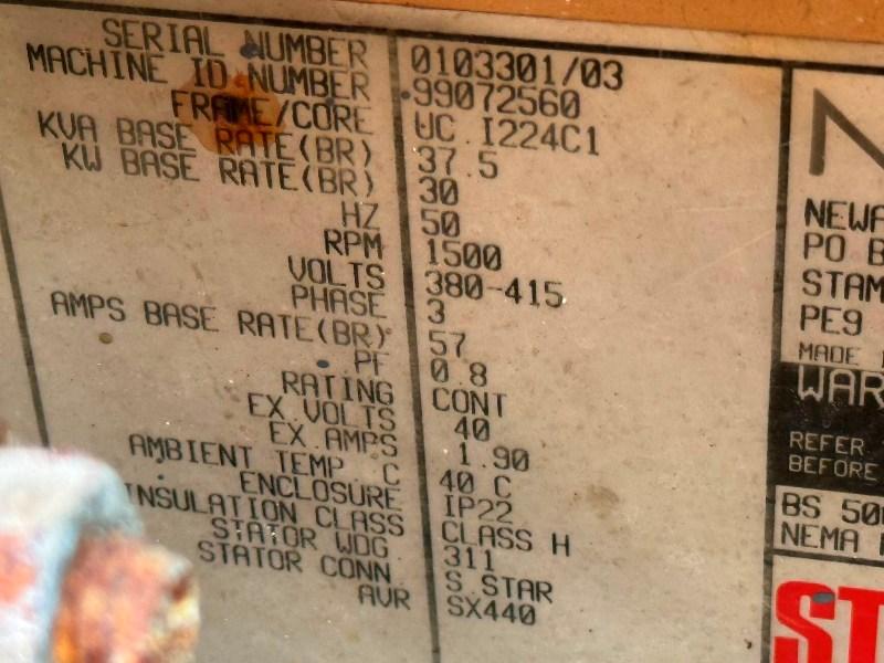 STAMFORD 37.5KVA GENERATOR*C/W IVECO ENGINE*VIDEO*