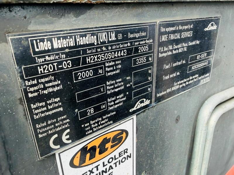 LINDE H20T-03 3 STAGE MASTED FORKLIFT*C/W SIDESHIFT*VIDEO*