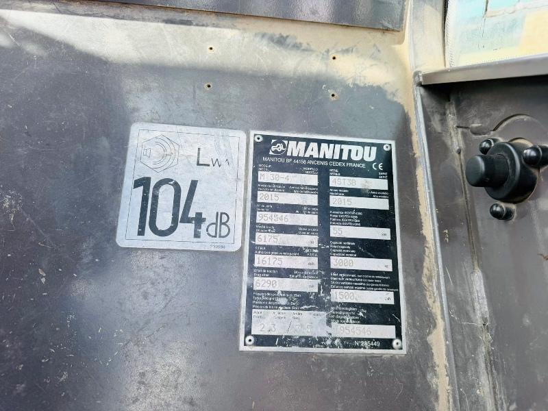 MANITOU M30-4 FORKLIFT*C/W PUH*YEAR 2015*7904 HOURS*VIDEO*