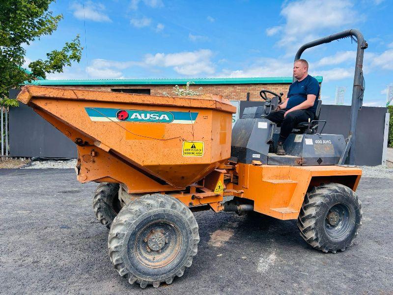 AUSA 400 AHG 4 TONNE SWIVLE TIP DUMPER *C/W ROLL BAR*VIDEO*