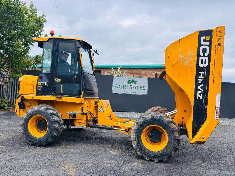JCB 7FT 7 TONNE STRAIGHT TIP DUMPER*READING 1128 HOURS*YEAR 2018*VIDEO*