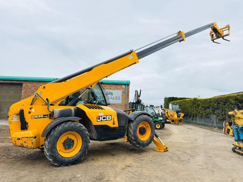 JCB 535-140HI-VIZ 4WD TELEHANDLER*14M REACH*YEAR 2014*C/W PALLET TINES*VIDEO*