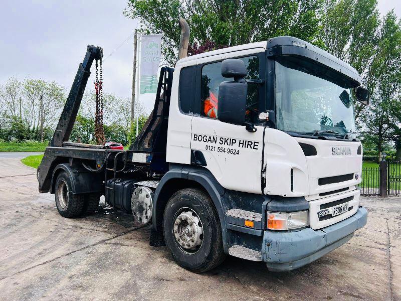 SCANIA P230 4X2 SKIP LORRY * YEAR 2008, MOT'D TILL 31ST DECEMBER 2023*VIDEO*