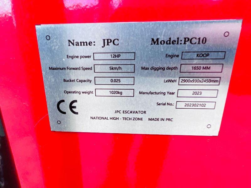 UNUSED JPC PC10 TRACKED EXCAVATOR * YEAR 2023, CHOICE OF 2*VIDEO*
