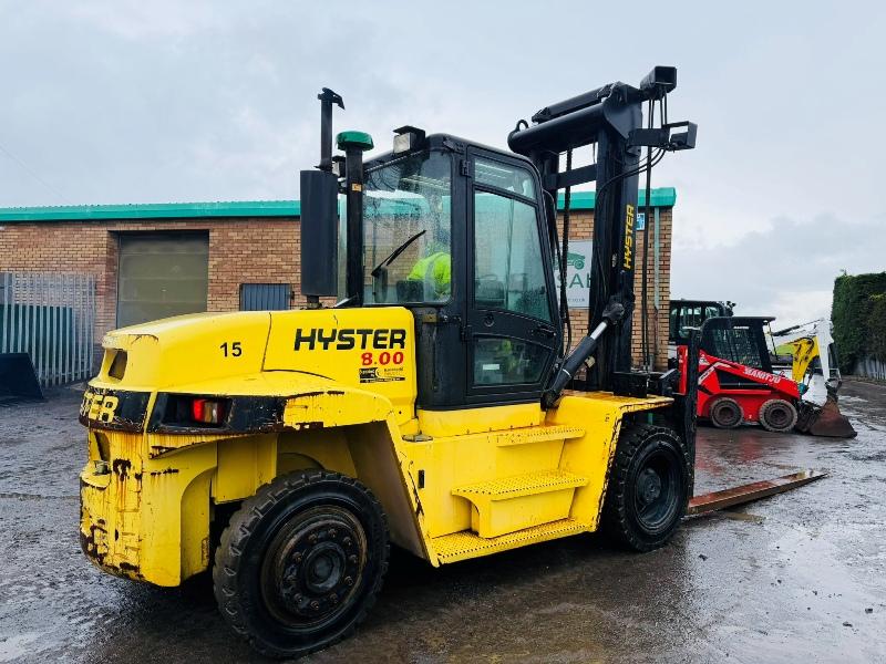 HYSTER H8.00XM 2 STAGE MASTED FORKLIFT*C/W SIDESHIFT*