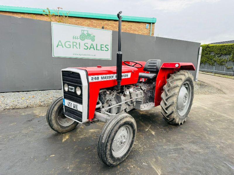 MASSEY FERGUSON 240 TRACTOR*C/W REAR LINKAGE AND PTO*VIDEO*