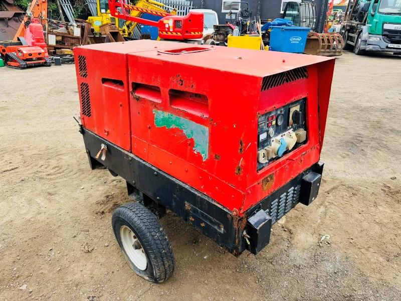 15KVA TOWABLE GENERATOR*C/W 3 CYLINDER KUBOTA ENGINE*VIDEO*