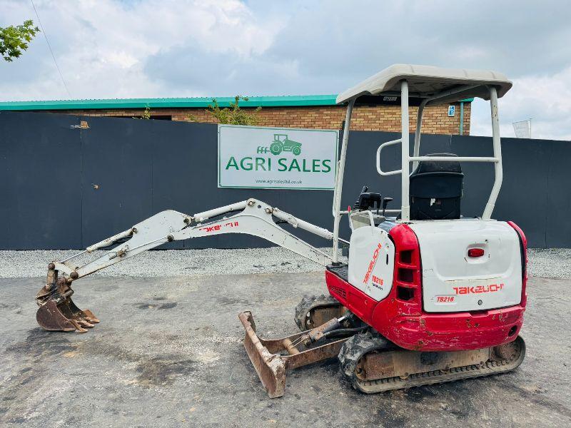 TAKEUCHI TB216 EXCAVATOR*C/W BUCKET*YEAR 2015*VIDEO*