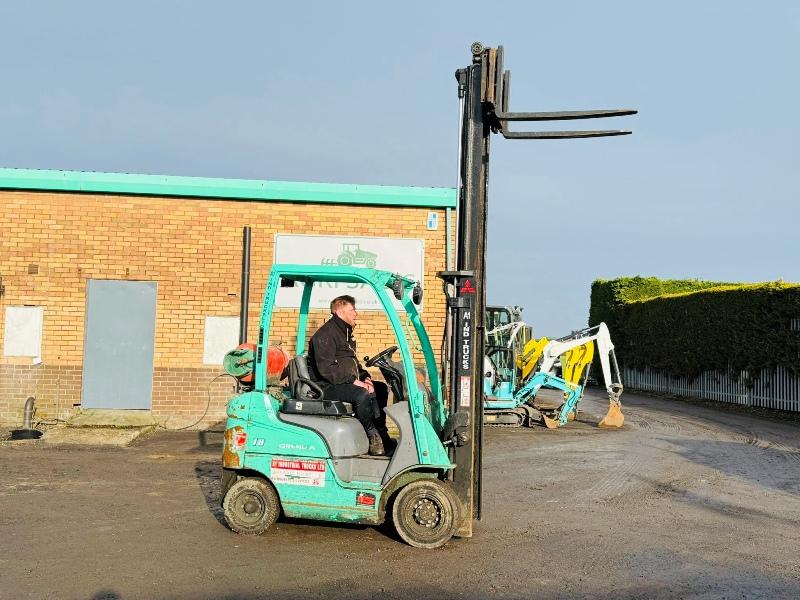 MITSUBISHI FG18N FORKLIFT*C/W SIDESHIFT AND PALLET TINES*VIDEO*