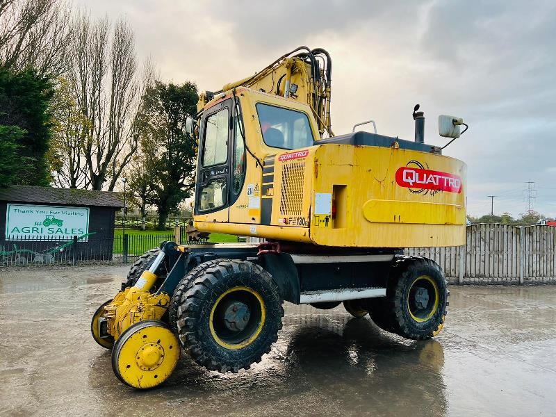 KOMATSU PW130ES-6K 4WD WHEELED EXCAVATOR C/W QUICK HITCH & RAILWAY GEAR *VIDEO*