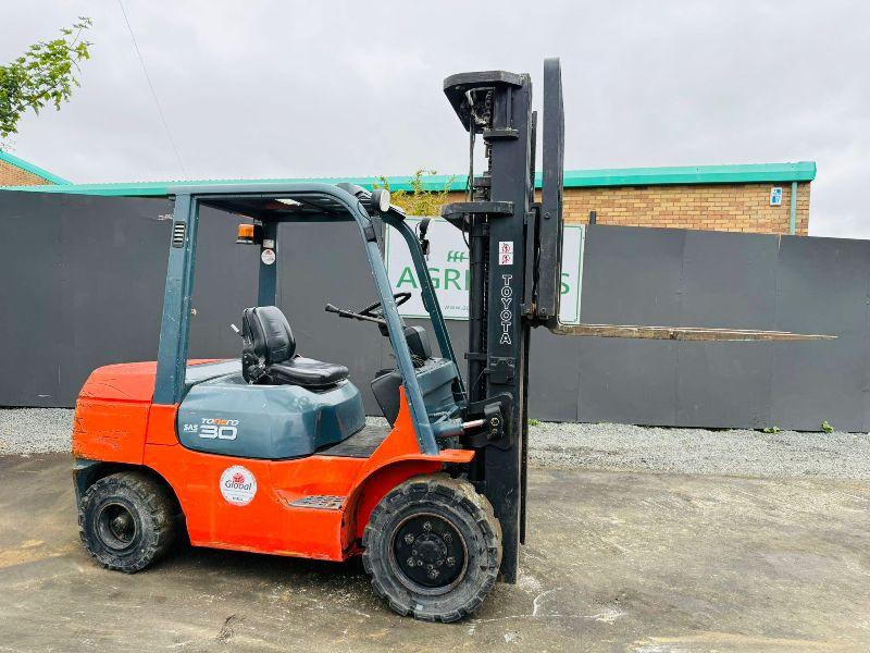TOYOTA 30 DIESEL FORKLIFT*C/W SIDESHIFT*YEAR 2013*VIDEO*