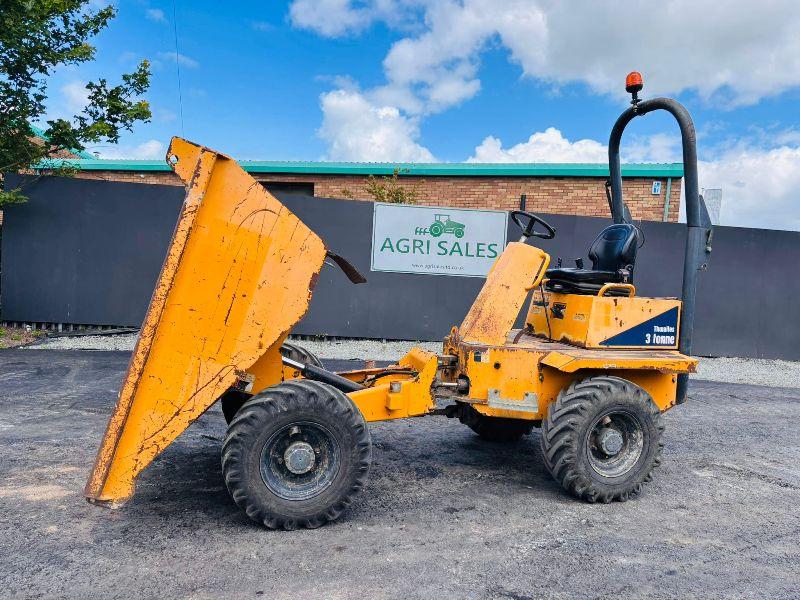 THWAITES MACH570 3 TONNE STRAIGHT TIP DUMPER*READING 1977 HOURS*VIDEO*