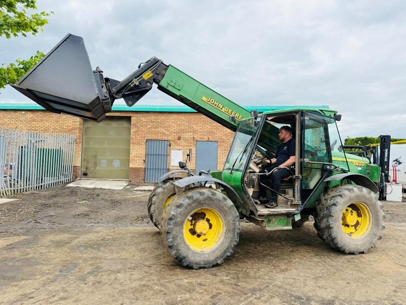 JOHN DEERE 3400 TELEHANDLER*C/W BUCKET*VIDEO*