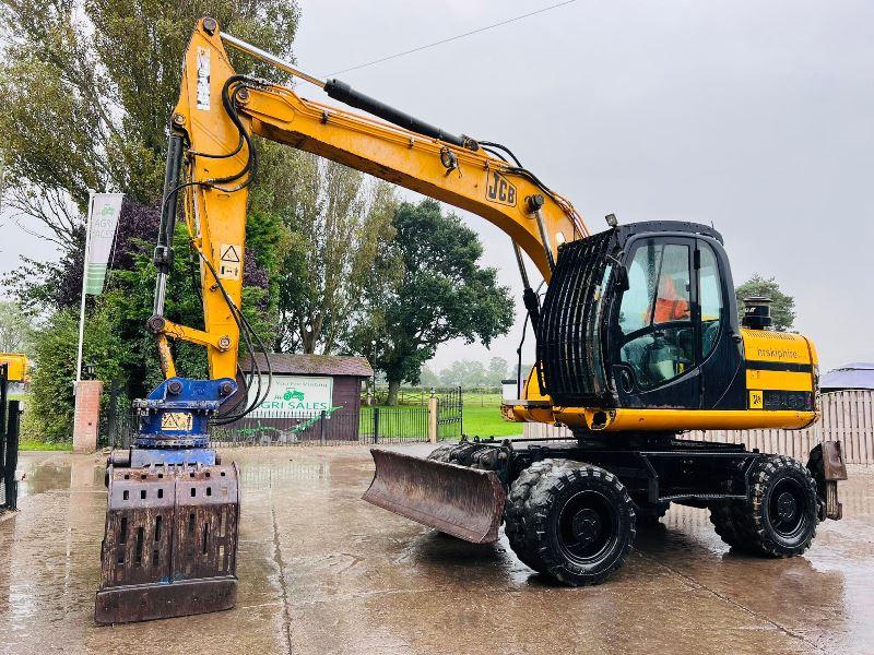 JCB JS130W 4WD WHEELED EXCAVATOR *YEAR 2009* C/W ROTATING SELECTOR GRAB *VIDEO*