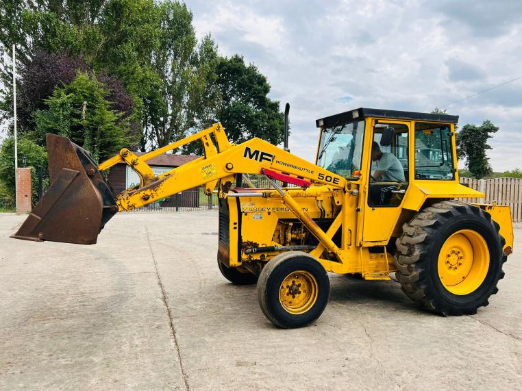 MASSEY FERGUSON 50E TRACTOR C/W FRONT LOADER , BUCKET & REAR WEIGHT BLOCK
