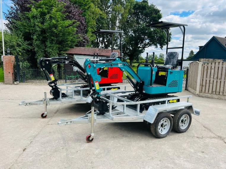 UNUSED JPC PC10 EXCAVATOR * YEAR 2023, CHOICE OF 2* C/W TWIN AXLE TRAILER*VIDEO*