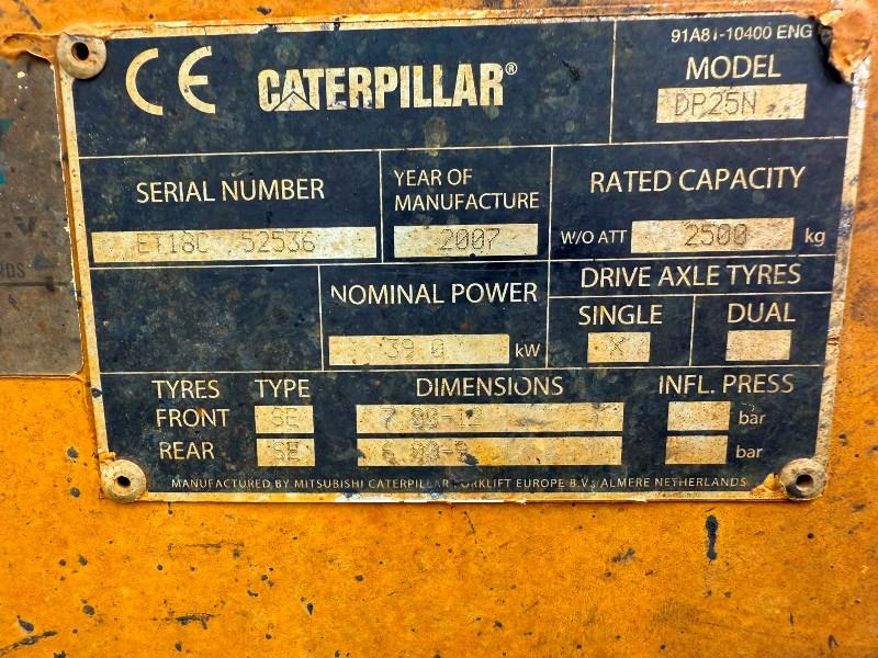 CATERPILLAR DP25N FORKLIFT*C/W PALLET TINES*VIDEO*