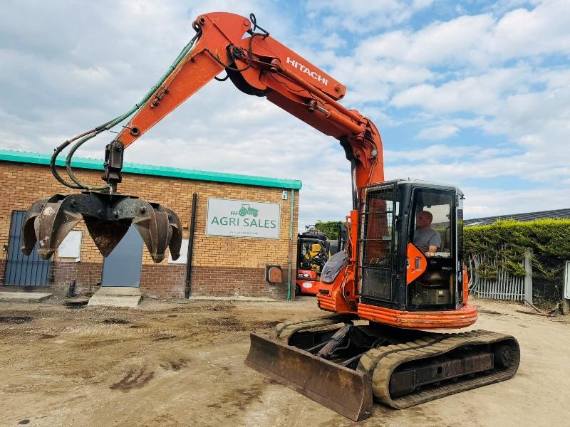 HITACHI EX75UR EXCAVATOR*C/W 5 TINE SCRAP GRAB*VIDEO*