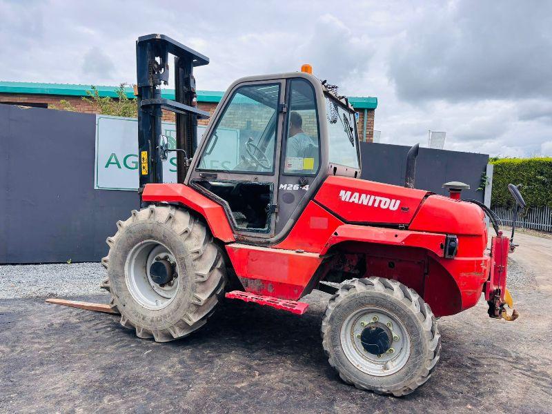 MANITOU M26-4 4X4 FORKLIFT*READING 2932 HOURS*C/W PALLET TINES*VIDEO*