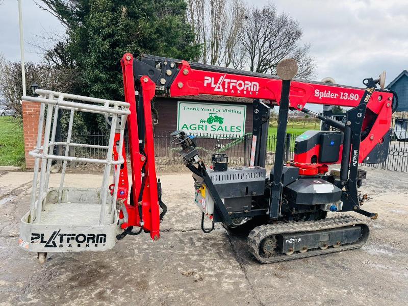 PLATFORM SPIDER 1380 TRACKED MAN LIFT *YEAR 2016* C/W TWIN AXLE PLANT TRAILER *VIDEO*