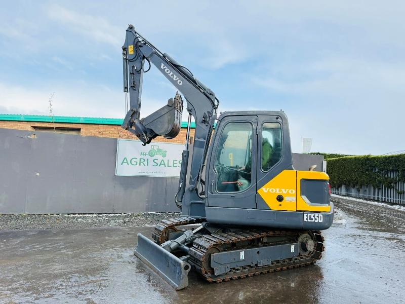 VOLVO EC55D RUBBER BLOCK TRACKS EXCAVATOR *YEAR 2017*C/W BUCKET*VIDEO*