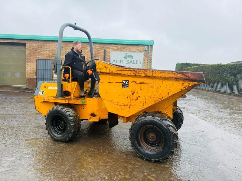 BENFORD PT3000 STRAIGHT TIP DUMPER*C/W KUBOTA ENGINE*VIDEO*