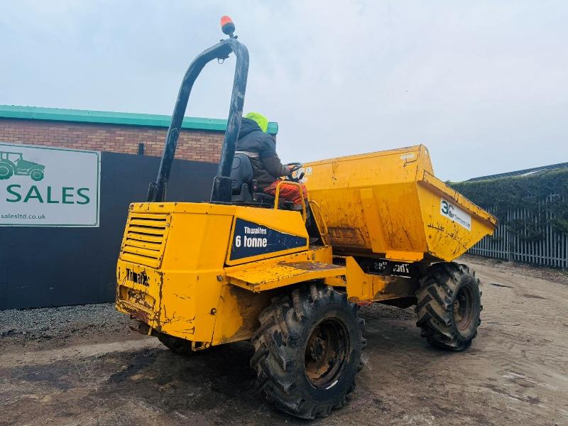 THWAITES 6 TONNE STRAIGHT TIP DUMPER*C/W SAFETY FRAME*VIDEO*