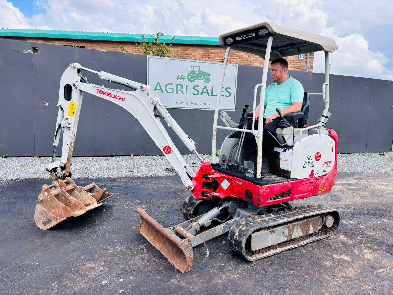 TAKEUCHI TB216 MINI EXCAVATOR*YEAR 2019*C/W 3 BUCKETS/RIPPER*VIDEO*