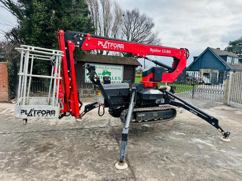 PLATFORM SPIDER 1380 TRACKED MAN LIFT *YEAR 2016* C/W TWIN AXLE PLANT TRAILER *VIDEO*