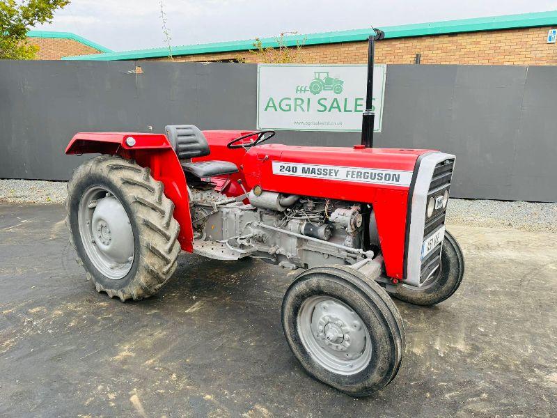 MASSEY FERGUSON 240 TRACTOR*C/W REAR LINKAGE AND PTO*VIDEO*