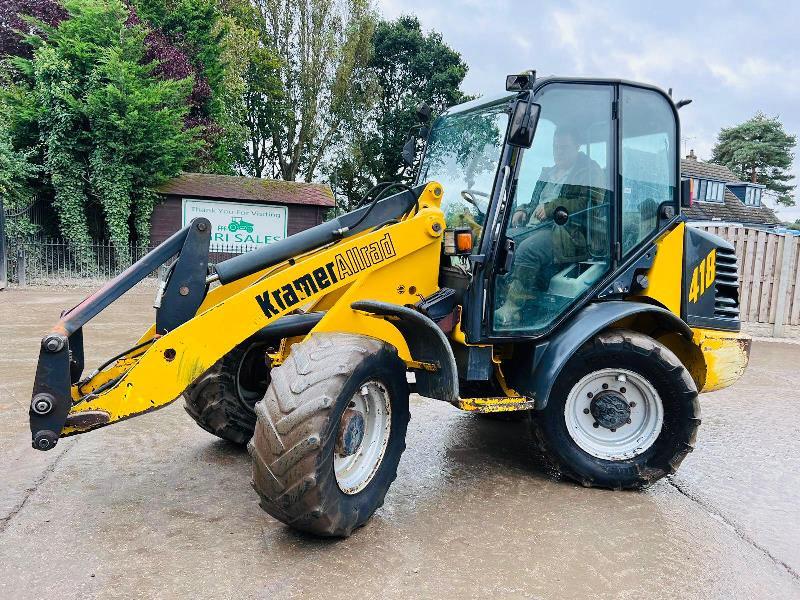 KRAMER 418 4WD LOADING SHOVEL C/W QUICK HITCH & 4WS *VIDEO*