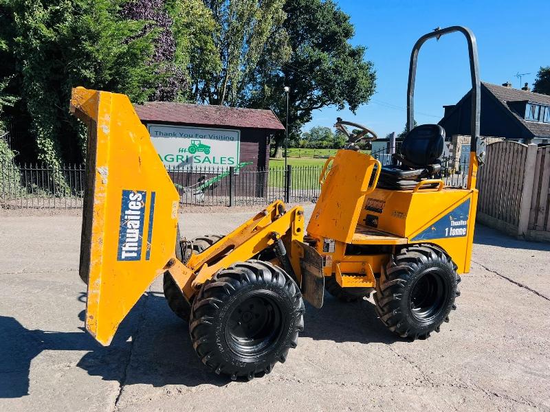 THWAITES 1 TON HIGH TIP DUMPER *YEAR 2019, ONLY 1112 HOURS* C/W ROLE BAR *VIDEO*