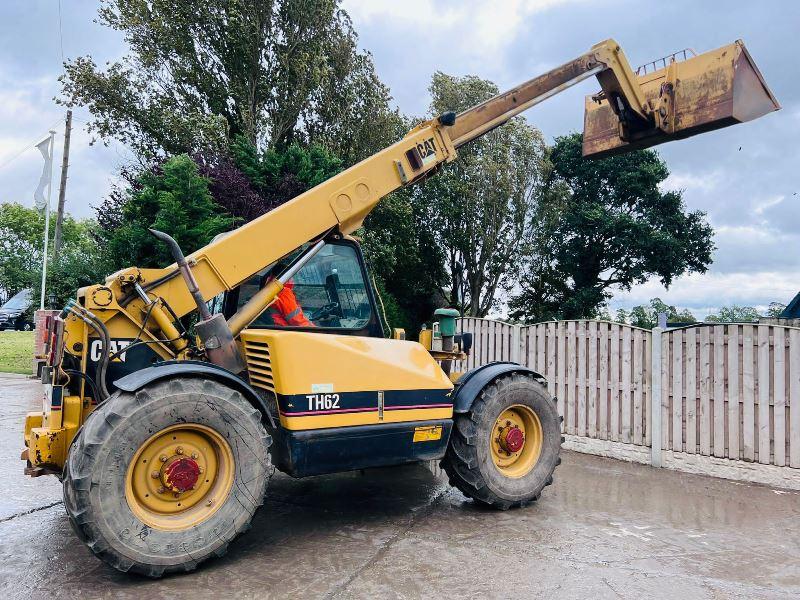 CATERPILLAR TH62 4WD TELEHANDLER *AG-SPEC* C/W BUCKET & TINES *VIDEO*