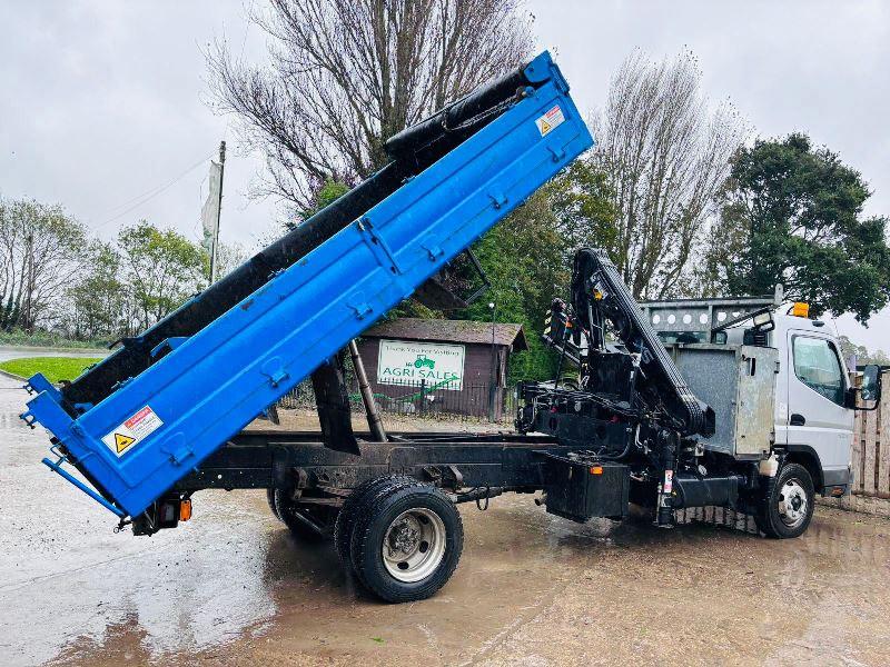 MITSUBISHI CANTER 7C18 4X2 TIPPER LORRY C/W HIAB CRANE *VIDEO*