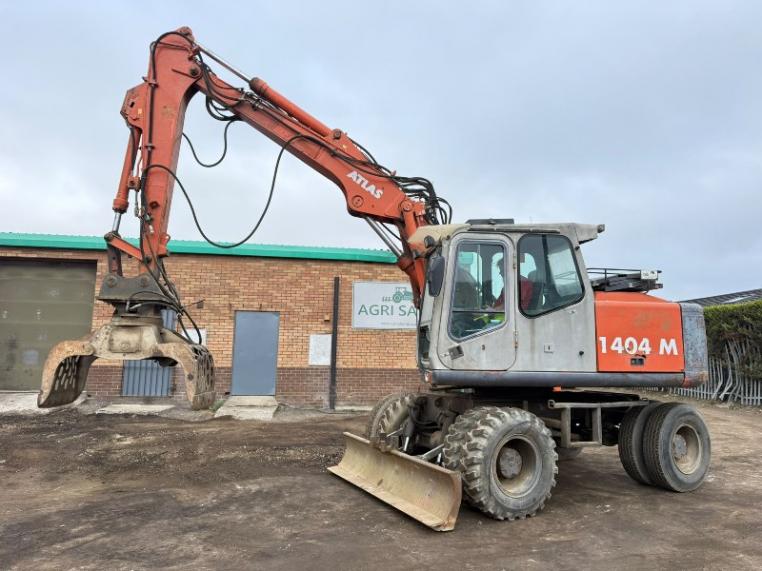 ATLAS 1404M WHEELED EXCAVATOR*C/W ROTATING SLECETOR GRAB*VIDEO*