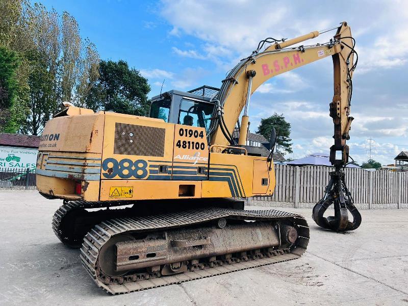 CASE 988-CK PLUS TRACKED EXCAVATOR *6950 HOURS* C/W 5 TINE SCRAP GRAB *VIDEO*