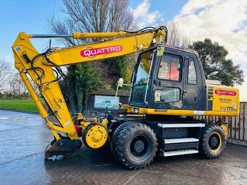 KOMATSU PW170ES-6K 4WD WHEELED EXCAVATOR C/W QUICK HITCH & RAILWAY GEAR *VIDEO*