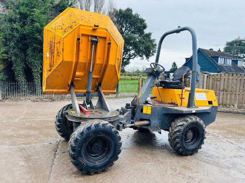 TEREX TA3 4WD SWIVEL TIP DUMPER *YEAR 2012, 1422 HOURS* C/W KUBOTA ENGINE *VIDEO*