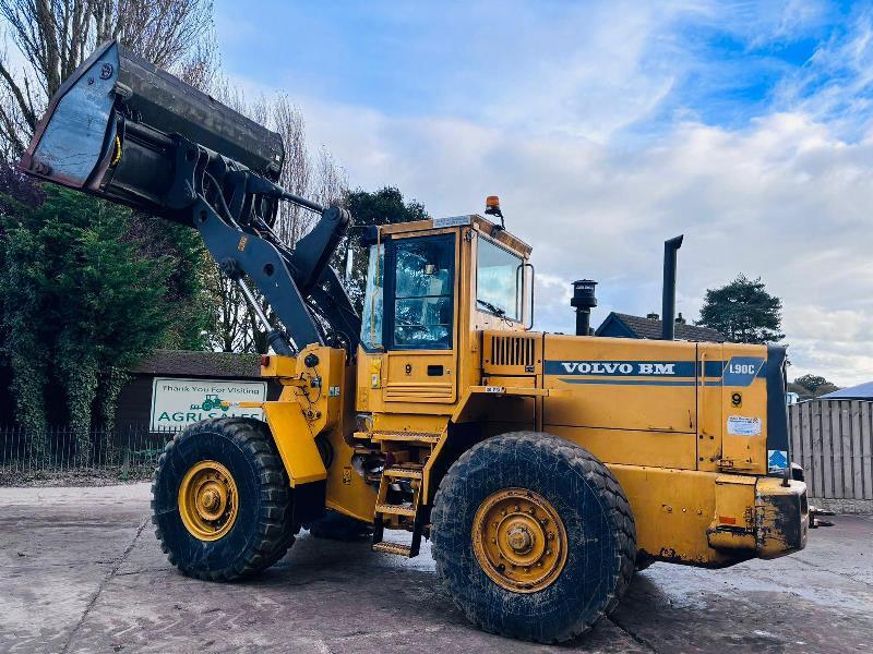  VOLVO L90C 4WD LOADING SHOVEL C/W TOE TIP BUCKET *VIDEO*