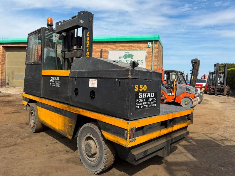 LANSING LINDE S50 SIDE LOADING FORKLIFT*C/W PALLET TINES*VIDEO*