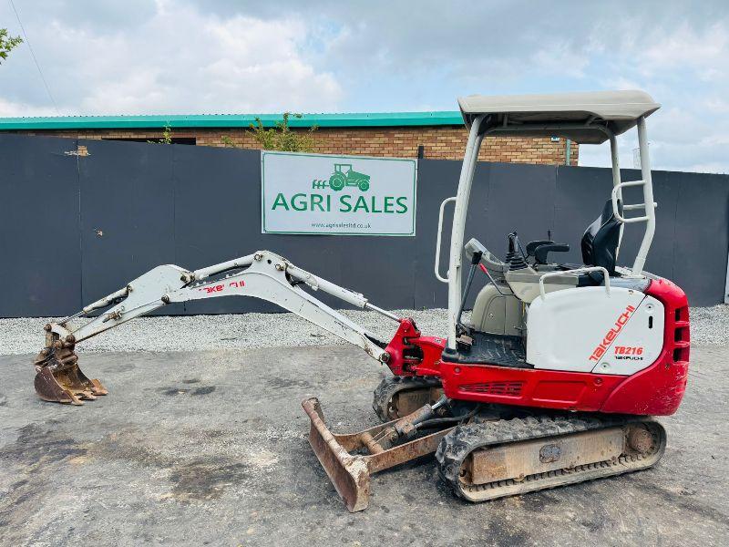 TAKEUCHI TB216 EXCAVATOR*C/W BUCKET*YEAR 2015*VIDEO*