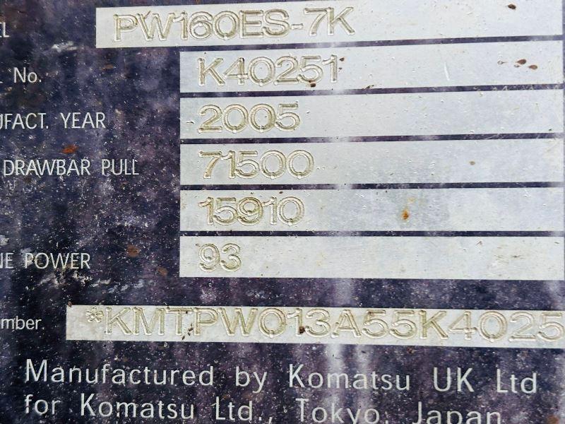 KOMATSU PW160ES-7K 4WD WHEELED EXCAVATOR C/W QUICK HITCH & RAILWAY GEAR *VIDEO*