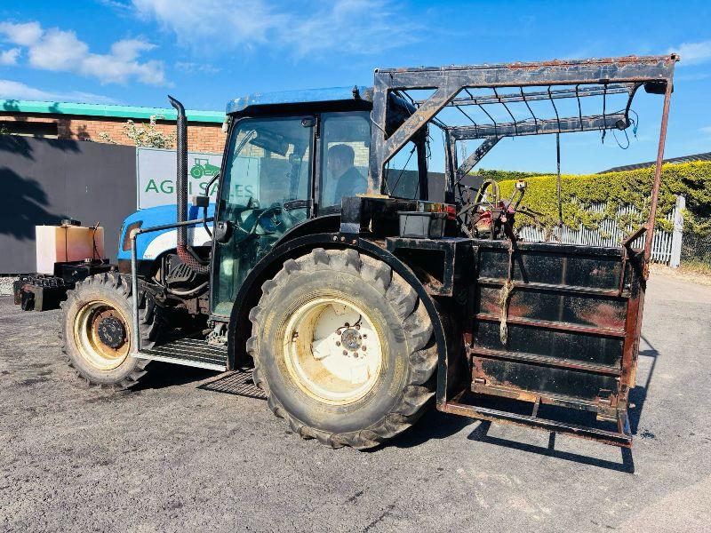 NEW HOLLAND TN75DA TRACTOR *C/W TURFER CONVEYOR AND PALLET TINES*VIDEO*