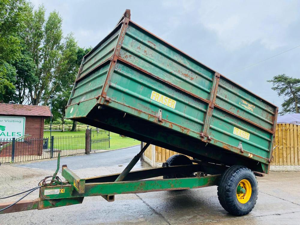 FRASER HYDRAULIC TIPPING TRAILER C/W EXTRA HIGH SIDES & HYDRAULIC BREAKS